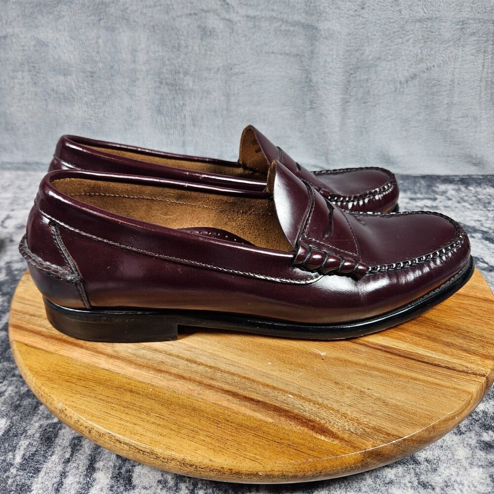 LL Bean Cordovan Penny Loafers Beef Roll Burgundy Oxblood Leather Men’s 9.5 EE